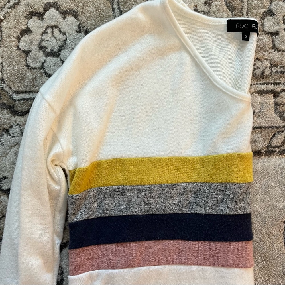 ROOLEE White Long Sleeve Striped Shirt